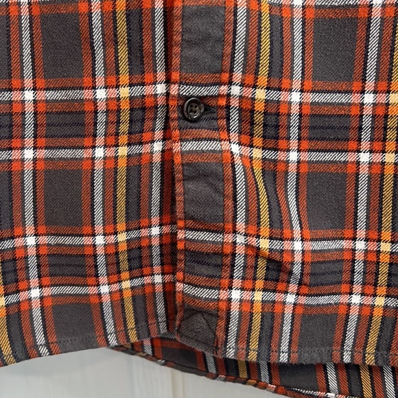Quicksilver Flannel Orange and Grey Long Sleeve Buttoned Casual Shirt - Large - Picture 6 of 11